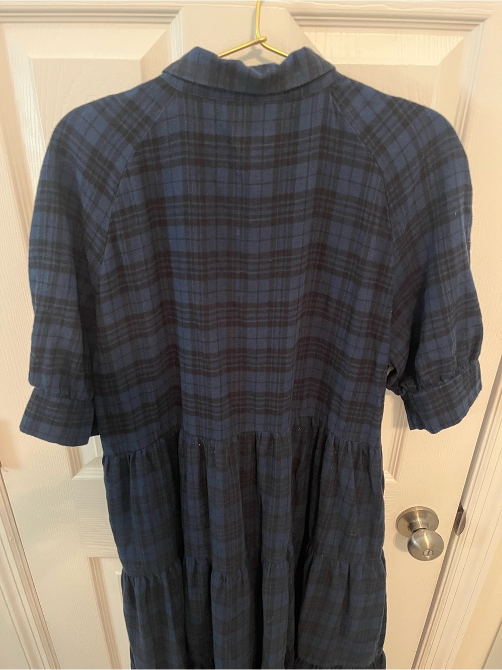 Natural Life Navy Plaid Tiered Maxi Dress – Size Large - Picture 8 of 9